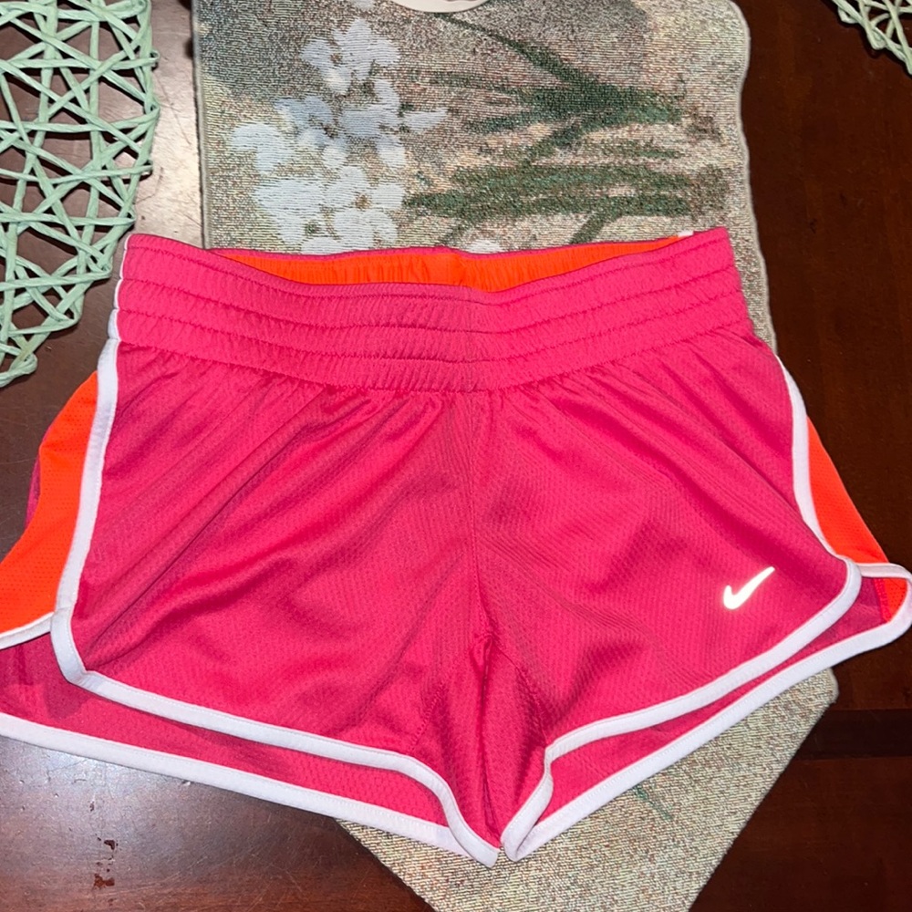 Nike Dri Fit Women’s Running Shorts Size S Small Pink Orange EUC